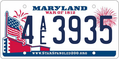 MD license plate 4AE3935