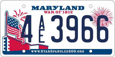 MD license plate 4AE3966