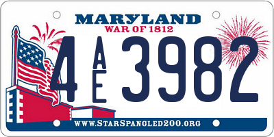MD license plate 4AE3982