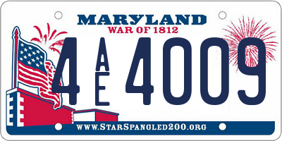 MD license plate 4AE4009