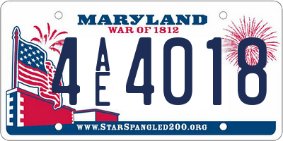MD license plate 4AE4018
