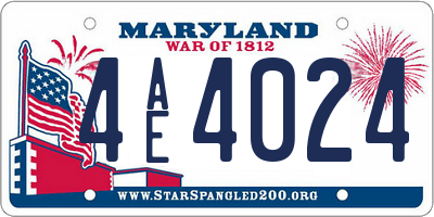 MD license plate 4AE4024