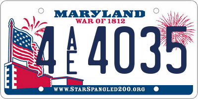 MD license plate 4AE4035
