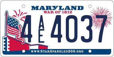 MD license plate 4AE4037