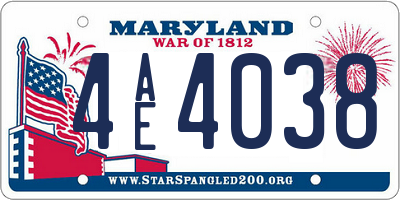 MD license plate 4AE4038