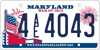 MD license plate 4AE4043