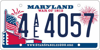 MD license plate 4AE4057