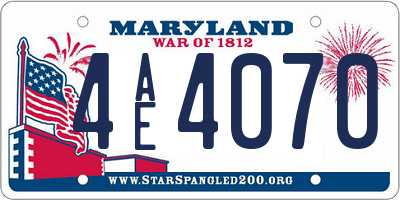 MD license plate 4AE4070