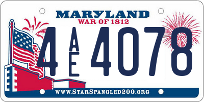 MD license plate 4AE4078