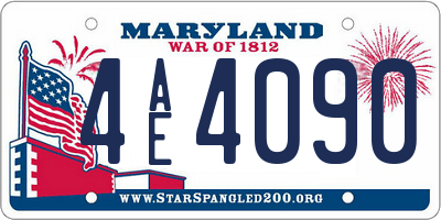 MD license plate 4AE4090