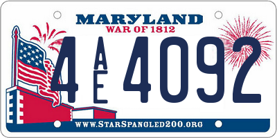 MD license plate 4AE4092