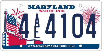 MD license plate 4AE4104