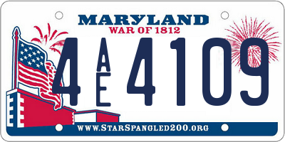 MD license plate 4AE4109