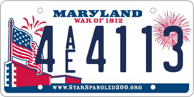 MD license plate 4AE4113
