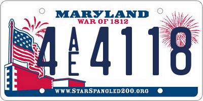 MD license plate 4AE4118