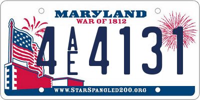 MD license plate 4AE4131