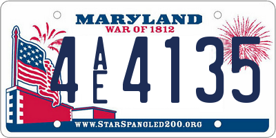 MD license plate 4AE4135