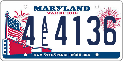 MD license plate 4AE4136