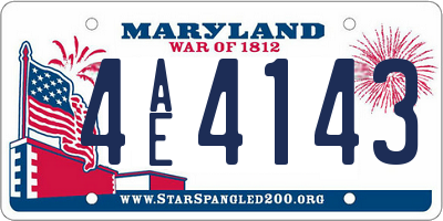 MD license plate 4AE4143