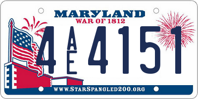 MD license plate 4AE4151