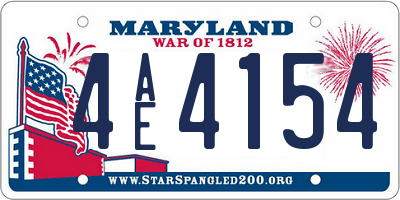 MD license plate 4AE4154