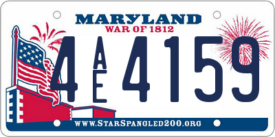 MD license plate 4AE4159