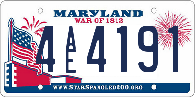 MD license plate 4AE4191