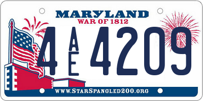 MD license plate 4AE4209