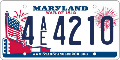 MD license plate 4AE4210