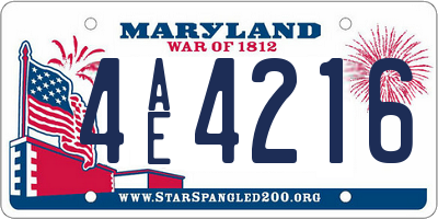 MD license plate 4AE4216