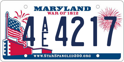 MD license plate 4AE4217