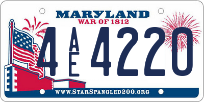 MD license plate 4AE4220