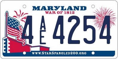 MD license plate 4AE4254