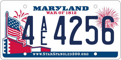 MD license plate 4AE4256