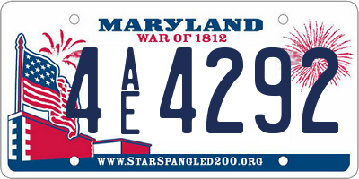 MD license plate 4AE4292