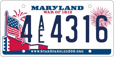MD license plate 4AE4316