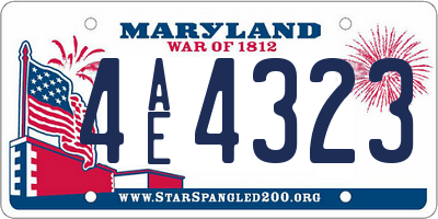 MD license plate 4AE4323