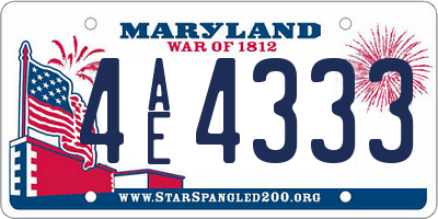 MD license plate 4AE4333