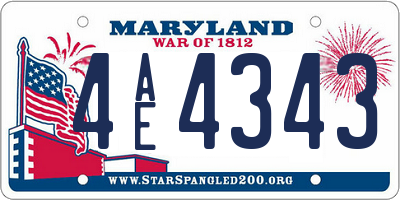 MD license plate 4AE4343