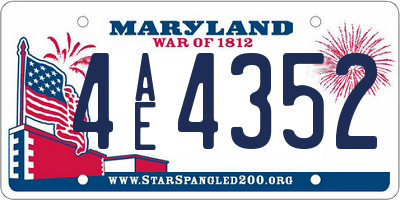 MD license plate 4AE4352