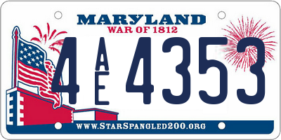 MD license plate 4AE4353
