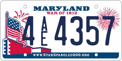 MD license plate 4AE4357