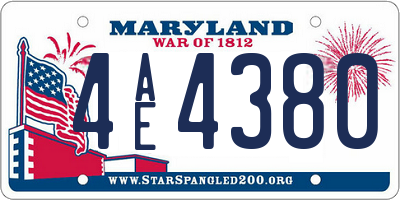 MD license plate 4AE4380