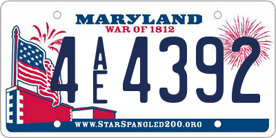 MD license plate 4AE4392