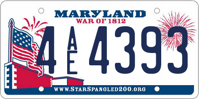 MD license plate 4AE4393