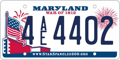 MD license plate 4AE4402