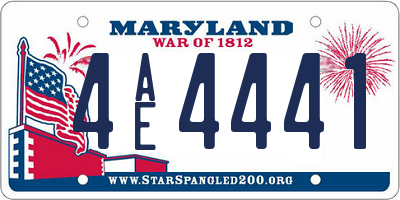 MD license plate 4AE4441
