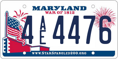 MD license plate 4AE4476
