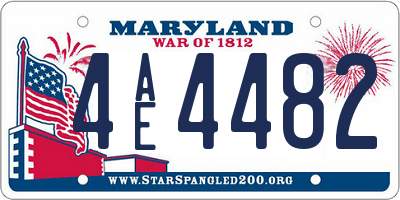 MD license plate 4AE4482