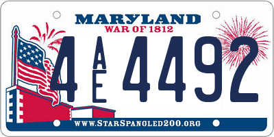MD license plate 4AE4492